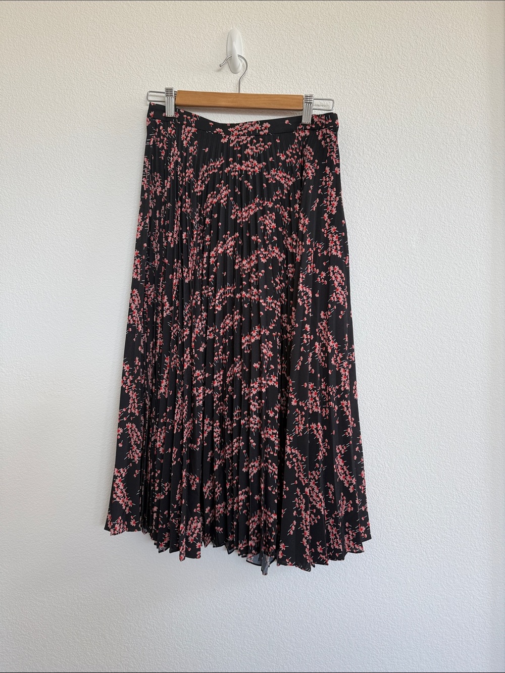 Markus Lupfer Hailey Pleated Midi Skirt with Pink Floral Print